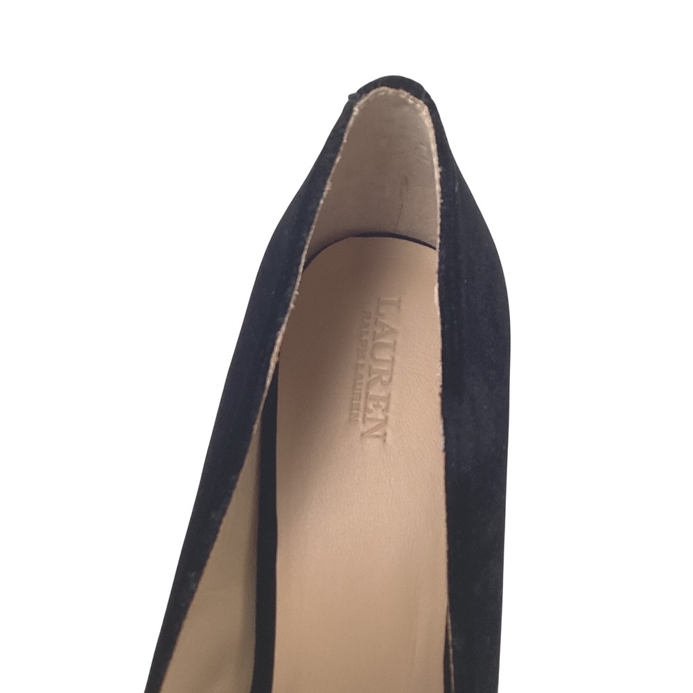 Lauren Ralph Lauren Black Velvet Pointed Toe Pumps RLL Logo Heels Womens 11B - Picture 5 of 16